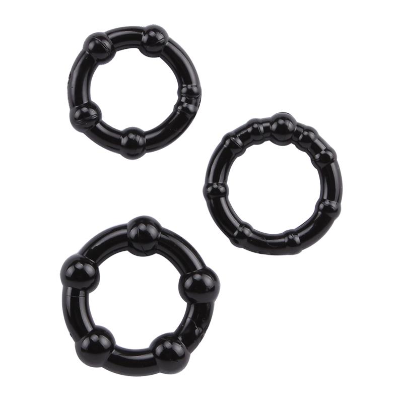 Stay Hard Beaded C-Rings: One Set