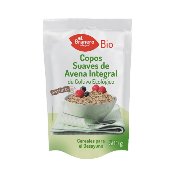 COPOS SUAVES DE AVENA INTEGRAL SIN GLUTEN BIO, 500 g