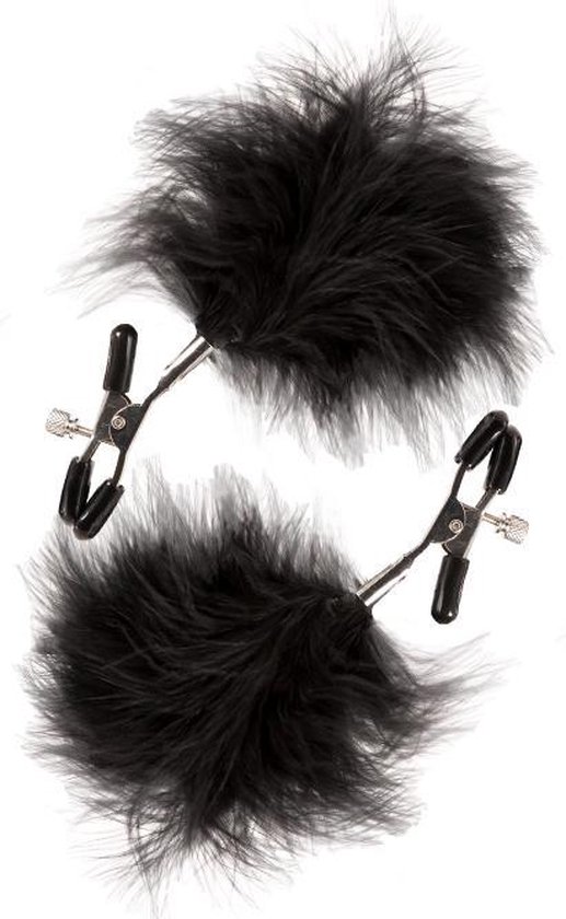 PINZAS PARA PEZONES CON PLUMAS GP FEATHERED NIPPLE CLAMPS NEGRO
