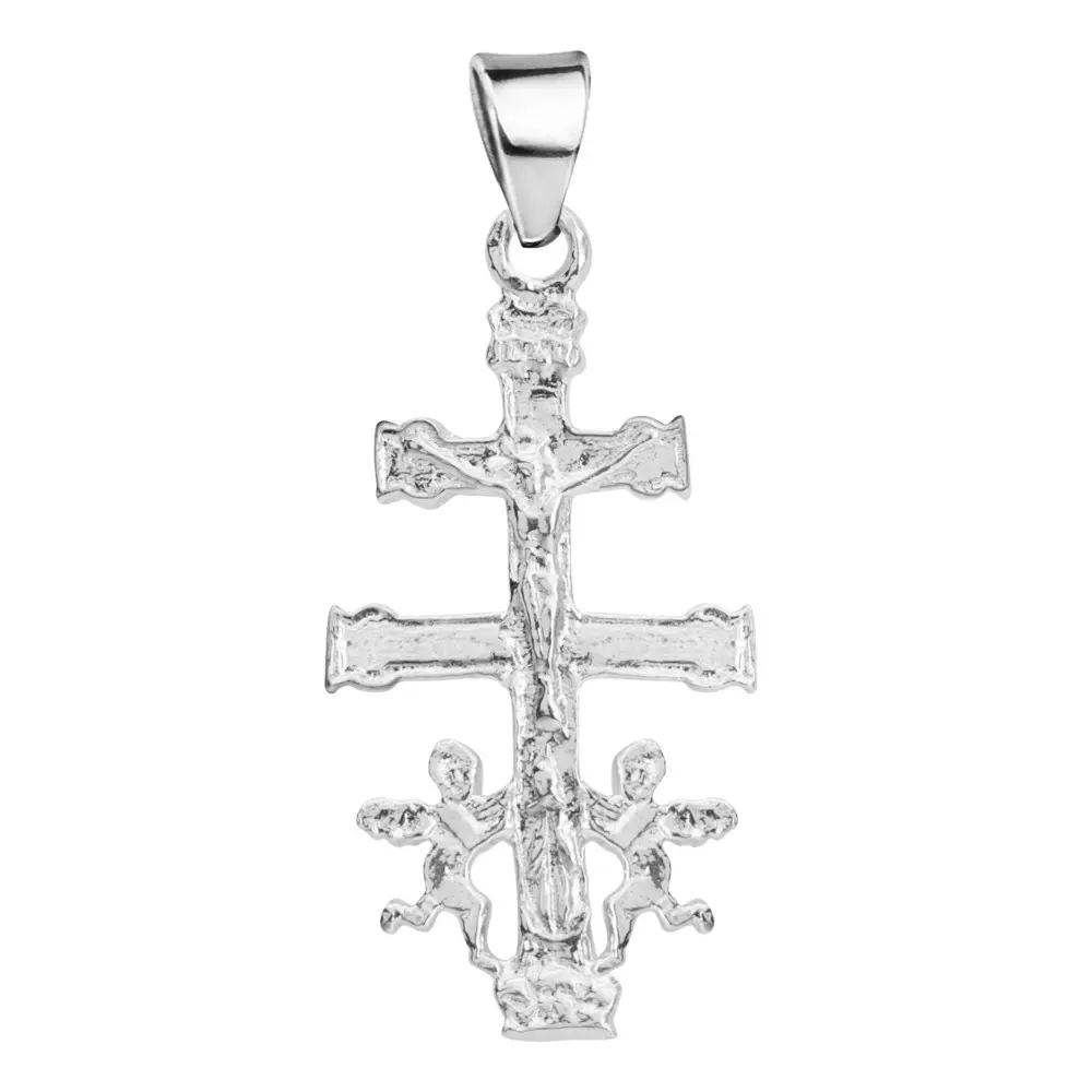 Colgante de plata cruz de caravaca , 30 x 15 mm