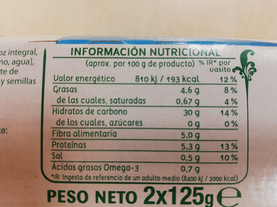 Vasitos Multigrano con Chia y Lino SinGluten Bio Vegan 2x125g Vegetalia