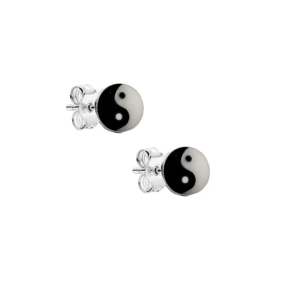 Pendiente plata mini formas yinyan 6 mm