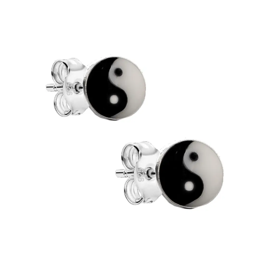 Pendiente plata mini formas yinyan 10 mm