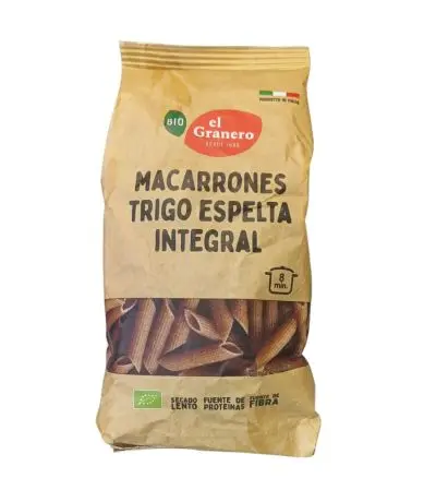 MACARRONES DE TRIGO ESPELTA INTEGRAL BIO 500 g
