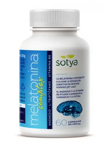 MELATONINA COMPLEX MAGNESIO + L-TRIPTOFANO + VITAMINA B6 60 CAPSULAS 550 MG
