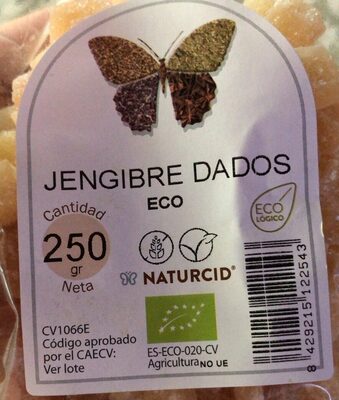 JENGIBRE DADOS BIO BOLSA 200 GR.