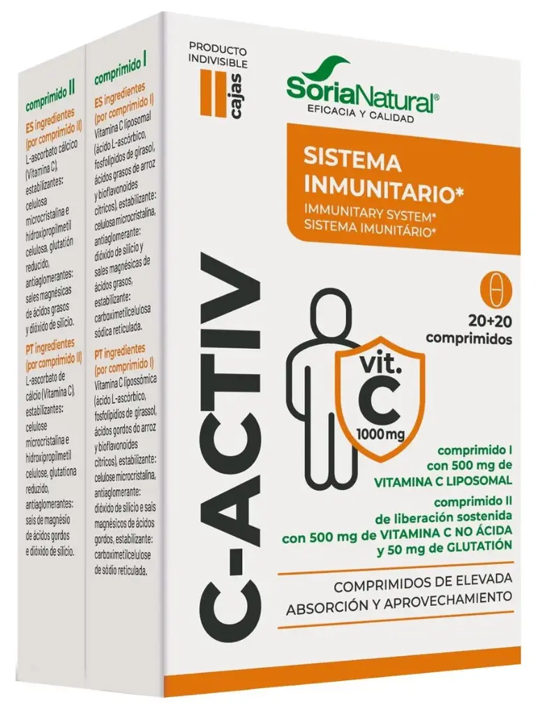 C-Activ Vitamina C - Soria Natural - 20+20 Comps. x 1000mg