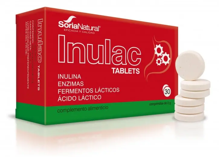 Inulac Tablets (Inulina + Enzimas + Fermentos Lácticos) - Soria Natural - 30 Comps.