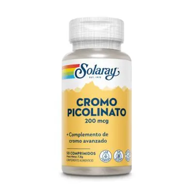 Picolinato Cromo 200Mg SinGluten 50comp Solaray