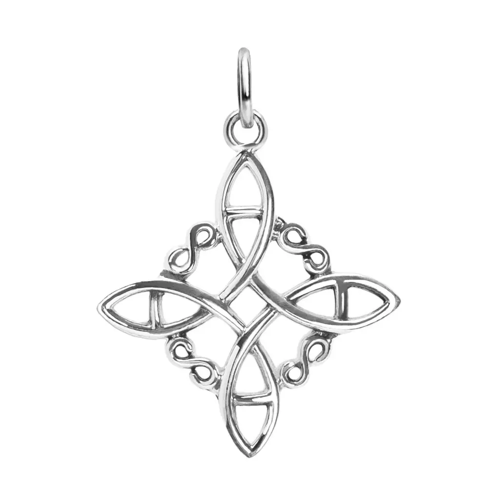 Colgante de plata nudo de brujas 11mm 