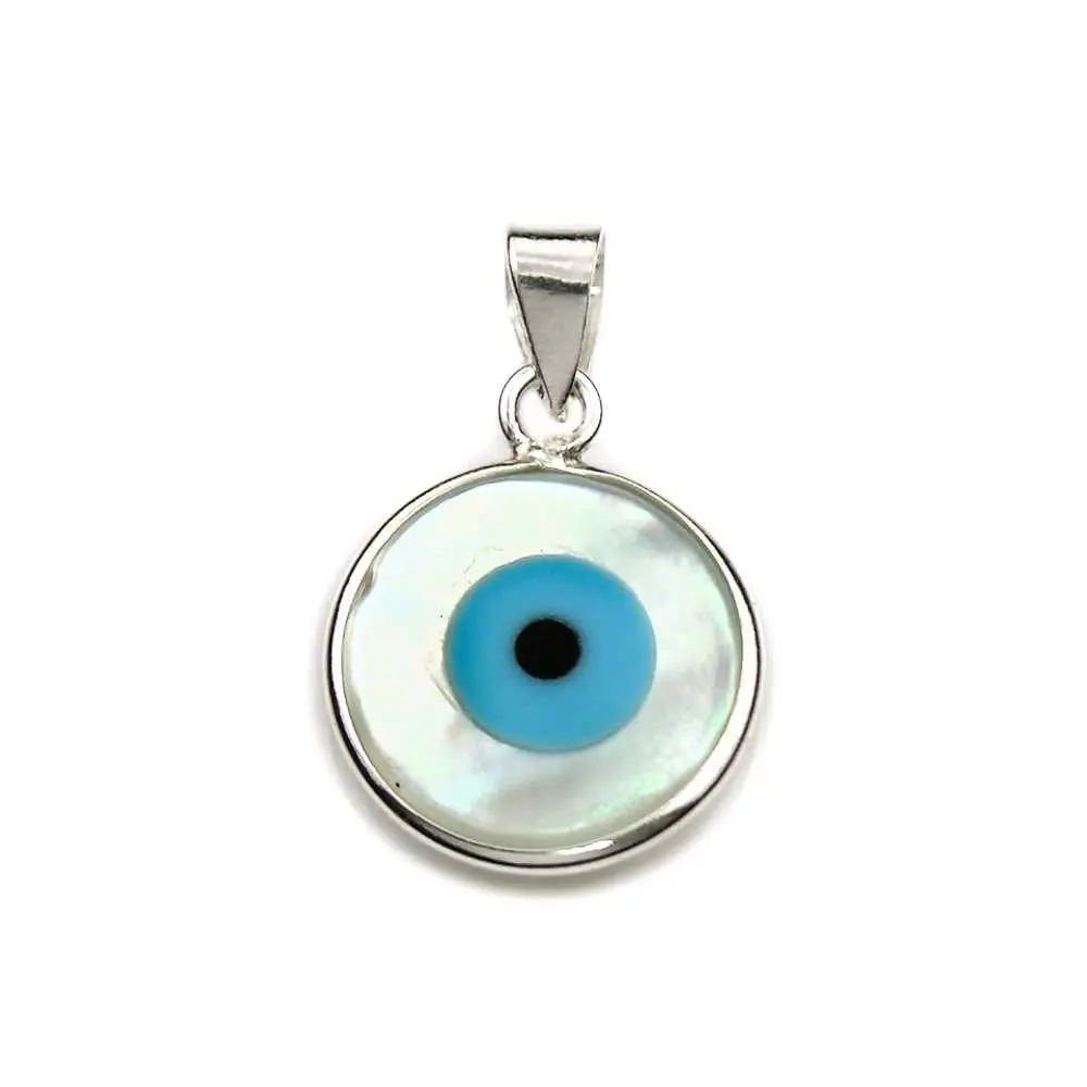 Colgante plata ojo turco 14 mm