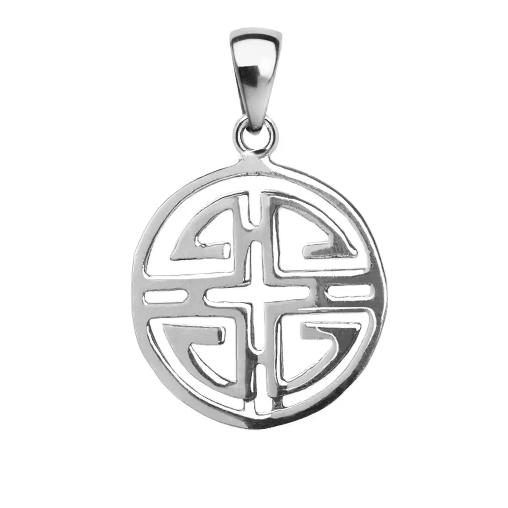 Colgante de plata, amuleto de la buena salud, Fu
