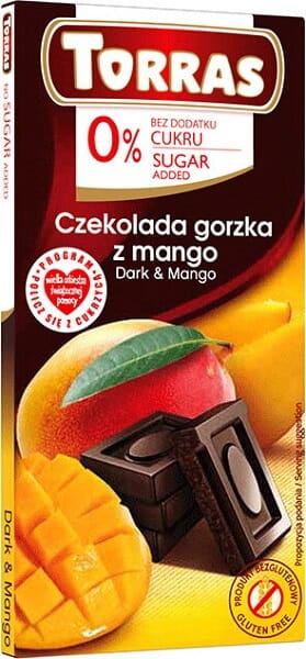 Chocolate negro con mango sin azucar