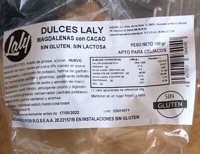 Magdalena Cacao S/gluten S/lactosa Laly