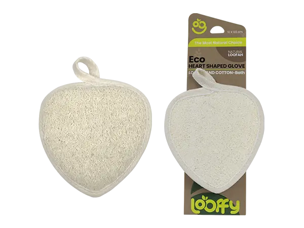ECO HEART SHAPED GLOVE Loofah and Cotton - Bath