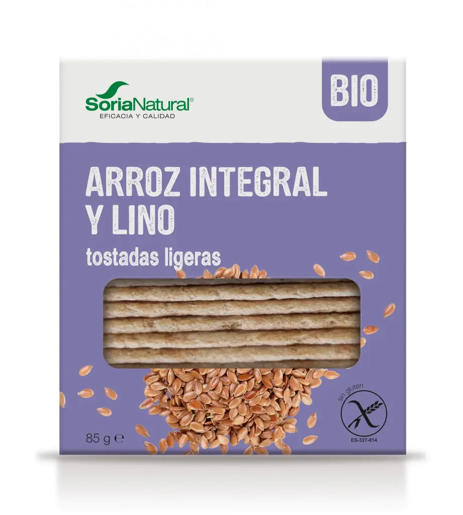 Tostadas ligeras de arroz integral y lino