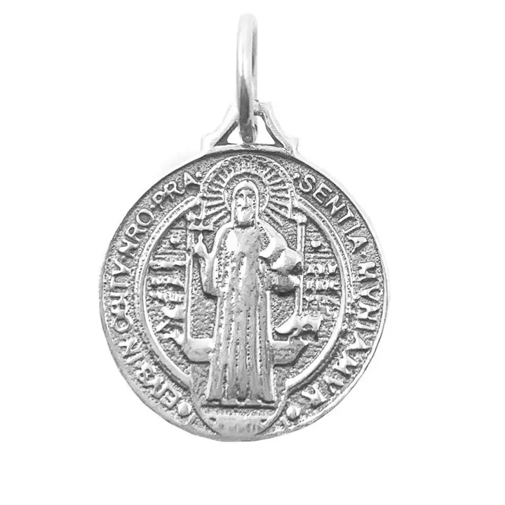 Colgante de plata San Benito, 16 milímetros