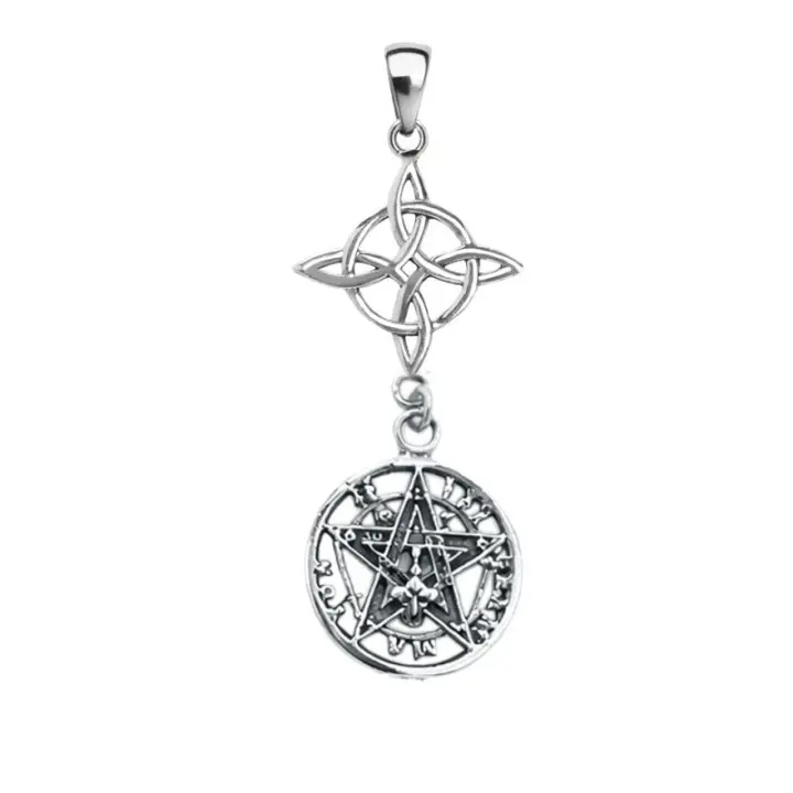 Colgante de plata Nudo de Brujas y Tetragramaton