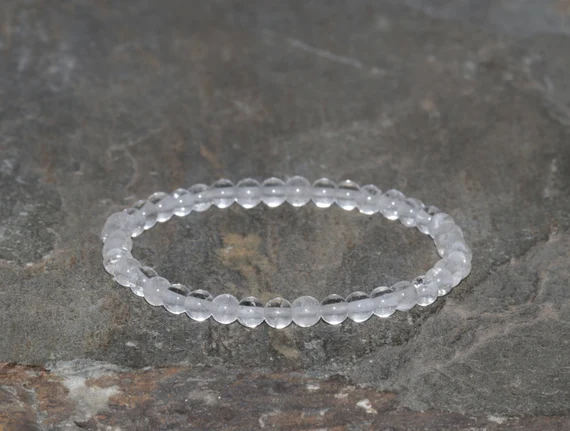 Pulsera Cuarzo transparente  4mm