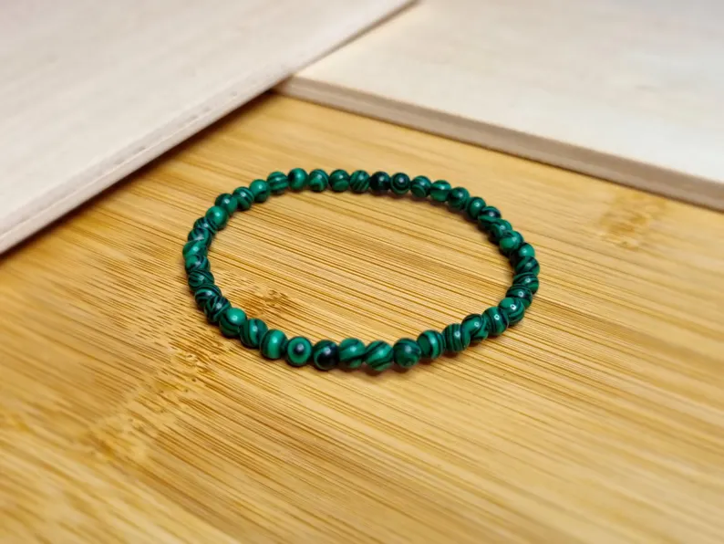 Pulsera Malaquita  4mm
