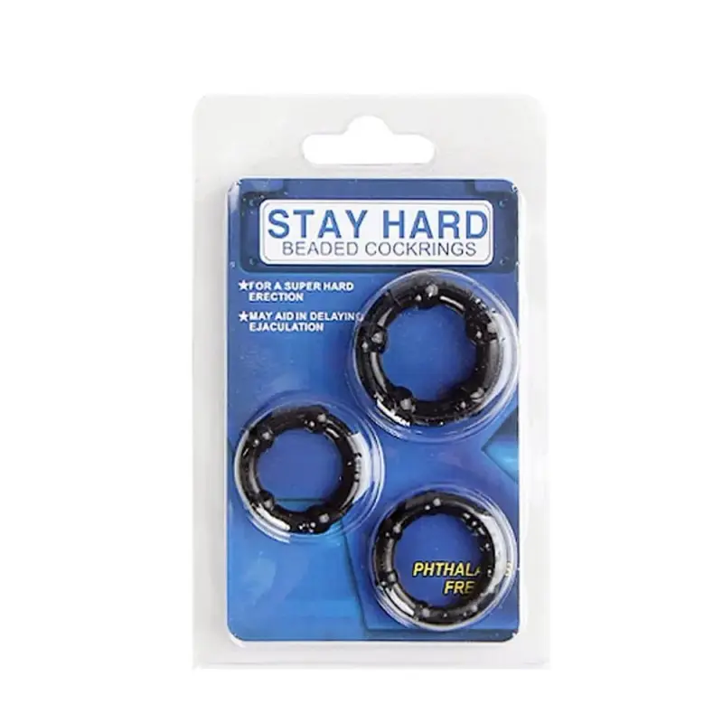 Stay Hard Beaded C-Rings: Set 3