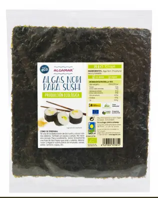 [8437002393854] Alga Nori para sushi ECO 10 hojas 25Gr