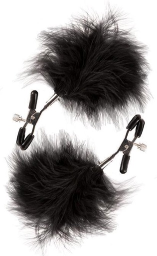 [44819] PINZAS PARA PEZONES CON PLUMAS GP FEATHERED NIPPLE CLAMPS NEGRO