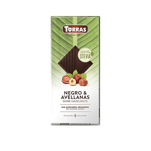 [8410342015006] CHOCOLATE NEGRO CON AVELLANAS CON STEVIA, 125 g