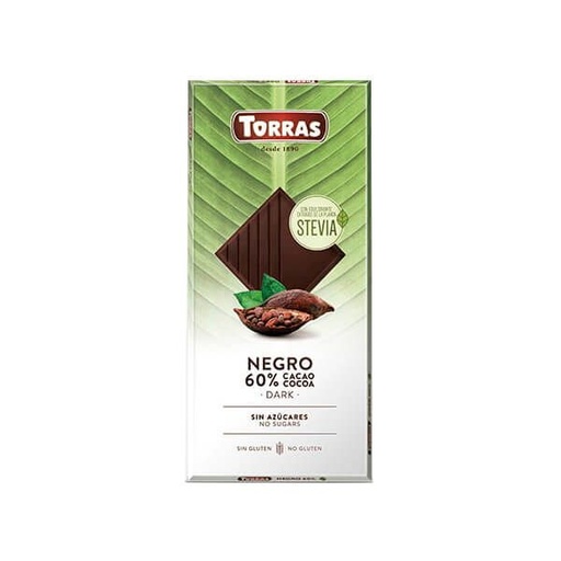 [8410342007032] CHOCOLATE NEGRO 60% CACAO CON STEVIA, 100 g