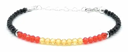 [73630] Pulsera bandera España y negra con plata